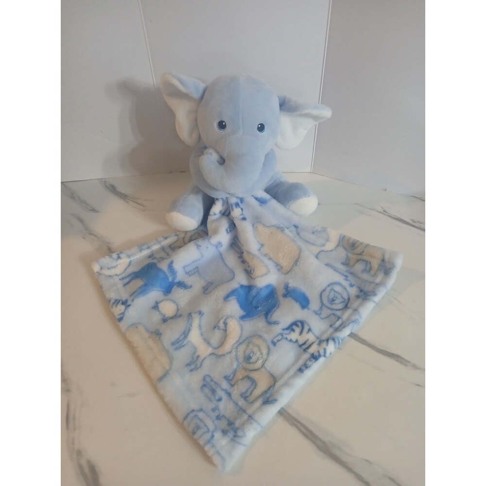 Little Beginnings Elephant Lovey Plush Security Blanket Blue Animals